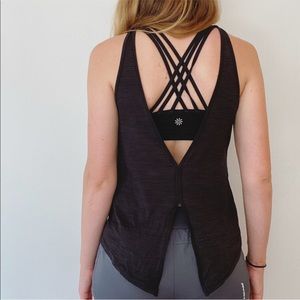 Athleta Black Tank Bra Open Back Top